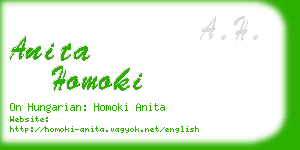 anita homoki business card